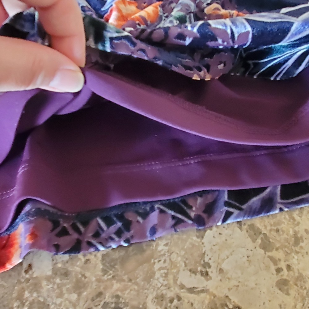 Susan Graver sz XL purple velvet burnout floral tunic top whisigoth witchy artsy - Picture 10 of 12